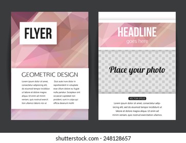Abstract brochure design templates. Modern back and front flyer backgrounds. Vector illustration