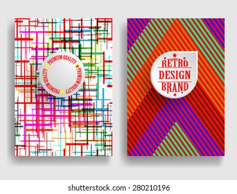 Abstract Brochure Design . Vintage Set Of  Colorful Patterns .