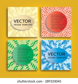 Abstract Brochure Design . Vintage Set Of Colorful Patterns 