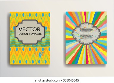 Abstract Brochure Design . Vintage Set