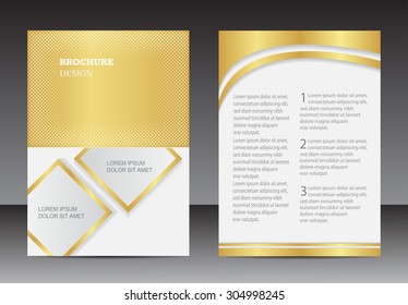 Gold Annual Report Design Vector Illustration Stock Vector (Royalty ...