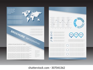 Abstract brochure design.Flyer with infographic vector elements.Vector template.