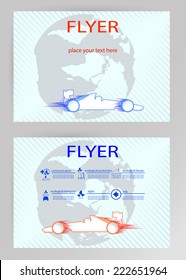 Abstract Brochure Flyer design with race carvector template in A4 size 