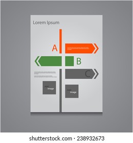 Abstract brochure / flyer design template with directional arrows , Vector eps10.