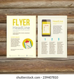 Abstract  Brochure Flyer design template, checklist.  vector illustration