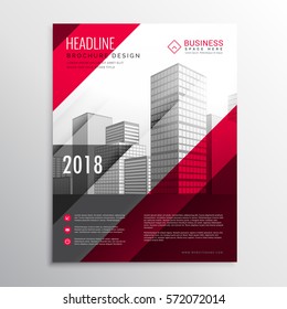 abstract brochure flyer design template in red colors style