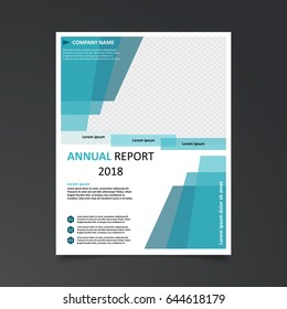 abstract brochure flyer design template in simple shades of blue colors style