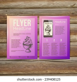 Abstract  Brochure Flyer design vector template. stylish ice cream, vector illustration