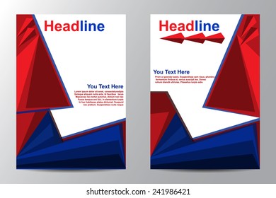 Abstract Brochure Flyer red blue design vector template A4  V.3