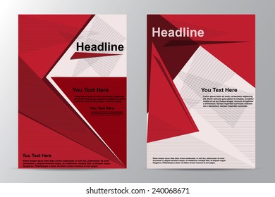 Abstract  Brochure Flyer red design vector template  A4 