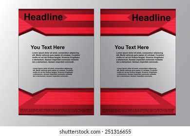 Abstract Brochure Flyer red design vector template A4