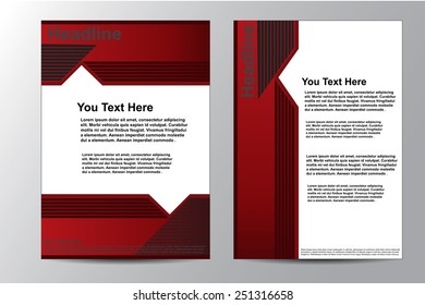 Abstract Brochure Flyer red design vector template A4