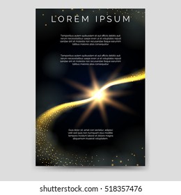 Abstract brochure flyer template with comets and stars vector