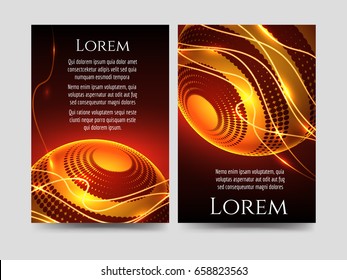 Abstract brochure flyers template with light sphere, vector illustration
