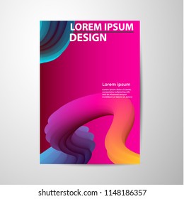 abstract brochure, gradients waves background. colorful vector illustration