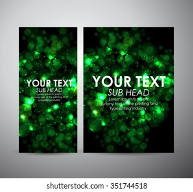 Abstract brochure green bokeh. business design template or roll up. Vector illustration