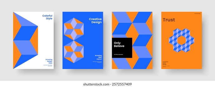 Abstract Brochure Layout. Geometric Banner Design. Isolated Report Template. Poster. Background. Flyer. Business Presentation. Book Cover. Pamphlet. Advertising. Journal. Leaflet. Magazine