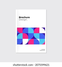 Abstract brochure, leaflet template design. Colorful abstract vector pattern on white background.