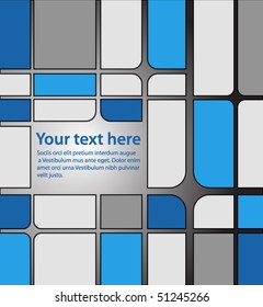 Abstract brochure made from blue and grey squares