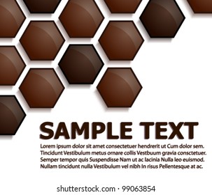 Abstract brochure with many brown hexagons