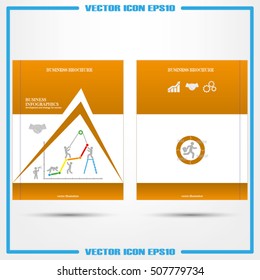 abstract brochure, report or flyer vector  illustration EPS 10, business concept flat design,  modern isolated booklet for website or app - stock info graphics