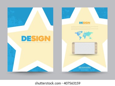 Abstract brochure with smartphone design template. Book design, print design, journal. Brochure vector. Brochure template. Flyer template. Brochure abstract 
