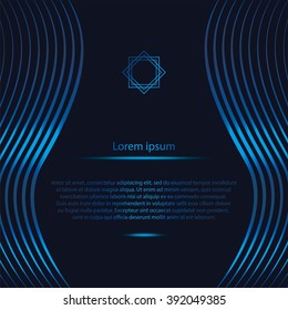 Abstract brochure stylish metallic blue on a dark background. cover design, abstract background.