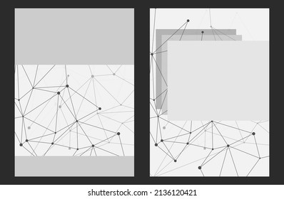 Abstract brochure template for business presentation. Plexus line background pattern.