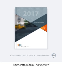 Abstract brochure template, cover design annual report, magazine, flyer, leaflet in A4 with triangles for business, technology in material design style with overlay effect. Vector.