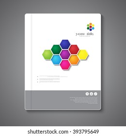 Abstract brochure template design with hexagons