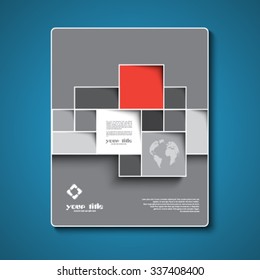 Abstract brochure template design with squares and rectangles