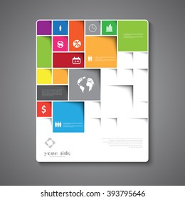 Abstract brochure template design with squares and rectangles
