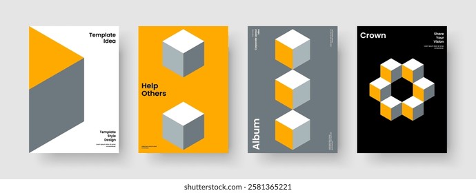 Abstract Brochure Template. Geometric Background Design. Isolated Flyer Layout. Book Cover. Poster. Banner. Report. Business Presentation. Newsletter. Advertising. Brand Identity. Notebook