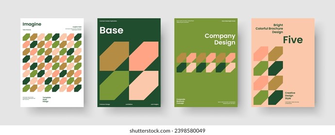 Abstract Brochure Template. Geometric Business Presentation Layout. Isolated Report Design. Poster. Flyer. Background. Book Cover. Banner. Handbill. Advertising. Brand Identity. Notebook. Portfolio