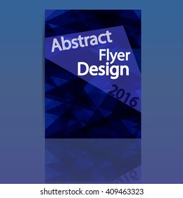 Abstract brochure template, geometric flyer, cover design, business background 2016, blue triangles, vector illustration EPS 10