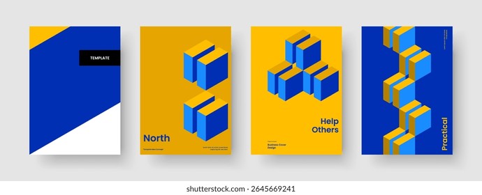 Modelo de Folheto Abstrato. Layout De Relatório Geométrico. Design de banner isolado. Apresentação de negócios. Histórico. Cartaz. Panfleto. Capa de Livro. Publicidade. Panfleto. Identidade da marca. Folheto informativo. Revista