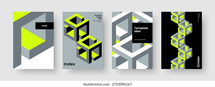 Modelo de Folheto Abstrato. Layout Isolado De Capa De Livro. Projeto de fundo geométrico. Panfleto. Relatório. Cartaz. Apresentação de negócios. Faixa. Panfleto. Publicidade. Boletim informativo. Carteira. Folheto