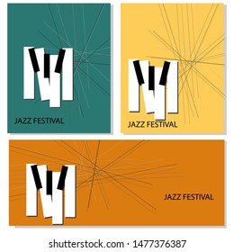 Abstract brochure template with jazz music festival. Music festival. Jazz concert vector flyer.