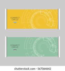 Abstract brochure template with technology round.