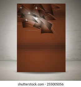 abstract brochure template with triangle, polygonal elements, vector illustration