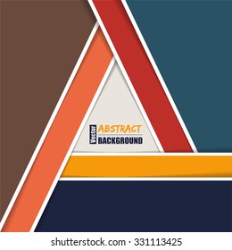 Abstract brochure template with triangle shaped by stripes and shadows