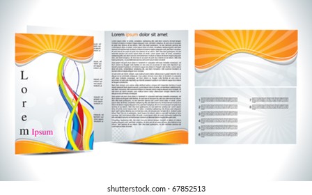 abstract brochure with wave concept vector illustration