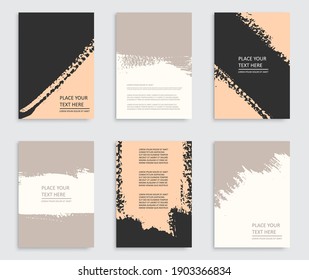 Abstract brochure,flyer design.Vector  brush stroke backgrounds. 