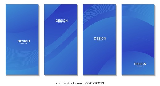 folletos abstractos con fondo de degradado de onda azul