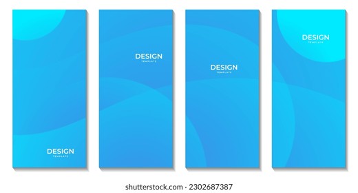 abstract brochures set bright blue wave colorful gradient background for business