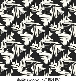 Abstract Broken Checked Graphic Motif. Seamless Pattern.