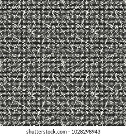 Abstract Broken Geometric Grunge Graphic Motif. Seamless Pattern.