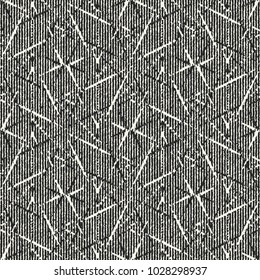 Abstract Broken Geometric Variegated Textured Background. Seamless Pattern.