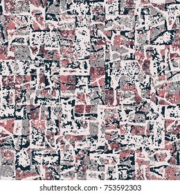 Abstract Broken Graphic Motif. Seamless Pattern.