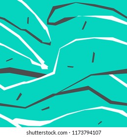 abstract broken lines geometric seamless pattern . repeatable tile swatches for fabric wrapping paper or textile design . fashion blue mint aquamarine white gray colours, square vector illustration